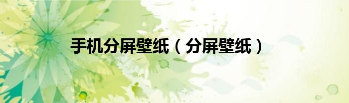 手机分屏壁纸（分屏壁纸）