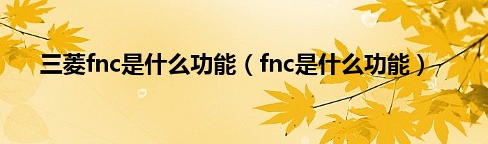 三菱fnc是什么功能（fnc是什么功能）