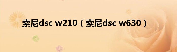 索尼dsc w210（索尼dsc w630）