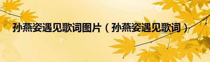 孙燕姿遇见歌词图片（孙燕姿遇见歌词）