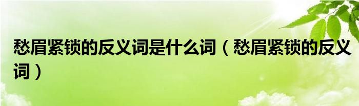愁眉紧锁的反义词是什么词（愁眉紧锁的反义词）