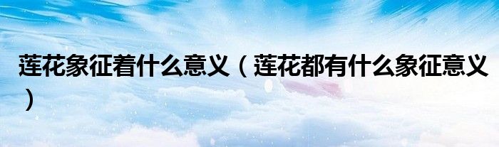 莲花象征着什么意义（莲花都有什么象征意义）