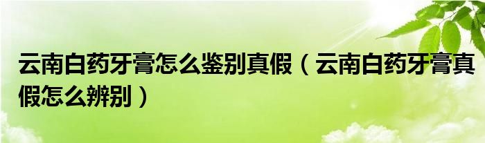 云南白药牙膏怎么鉴别真假（云南白药牙膏真假怎么辨别）