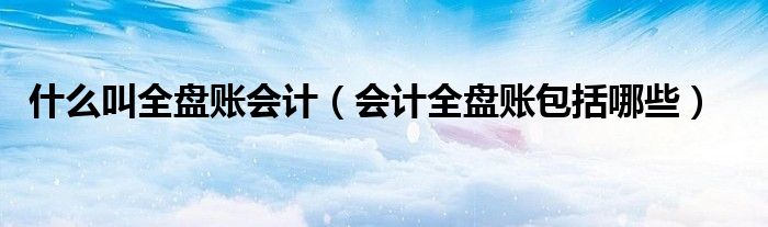 什么叫全盘账会计（会计全盘账包括哪些）